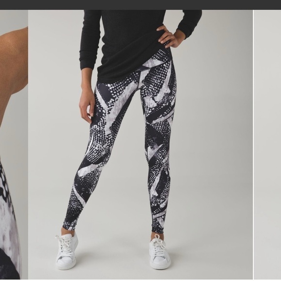 Lululemon Wunder Under Pant I|| *Full-On Luon Static Mist White Black Size 4 - Picture 8 of 16